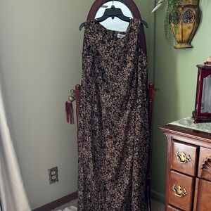 Danny & Nicole Black and Pink Floral Maxi Dress